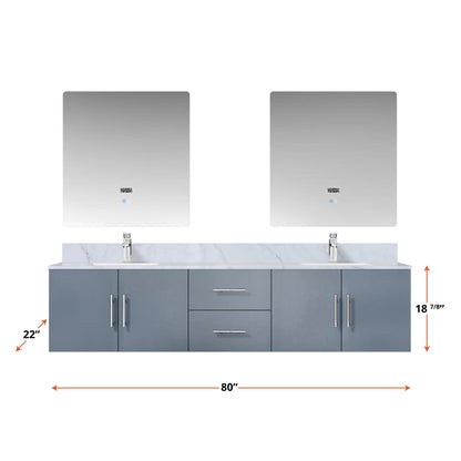 Geneva  80" x 22" Double Bath Vanity