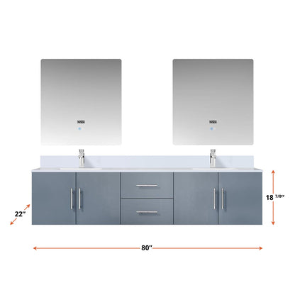 Geneva  80" x 22" Double Bath Vanity