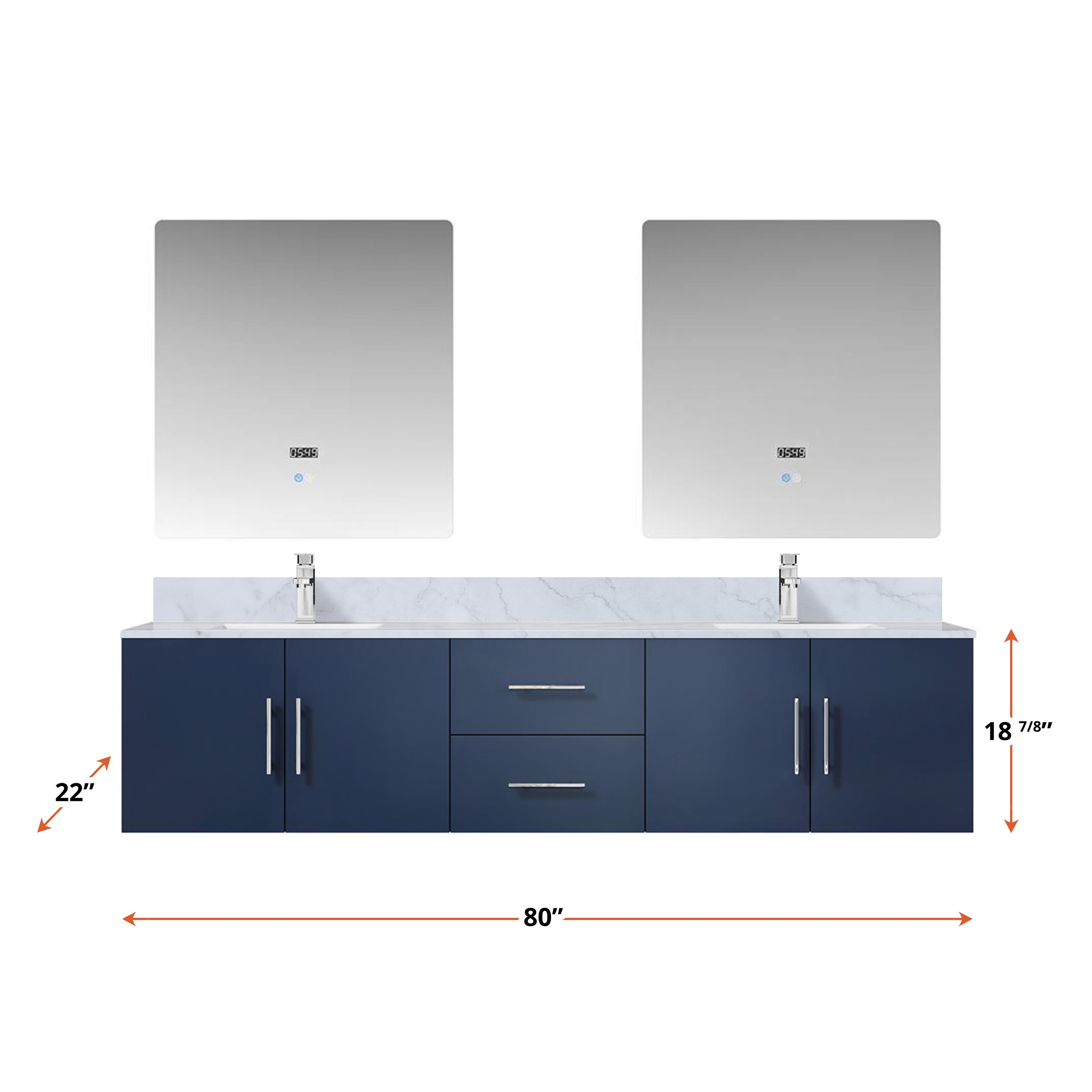 Geneva  80" x 22" Double Bath Vanity