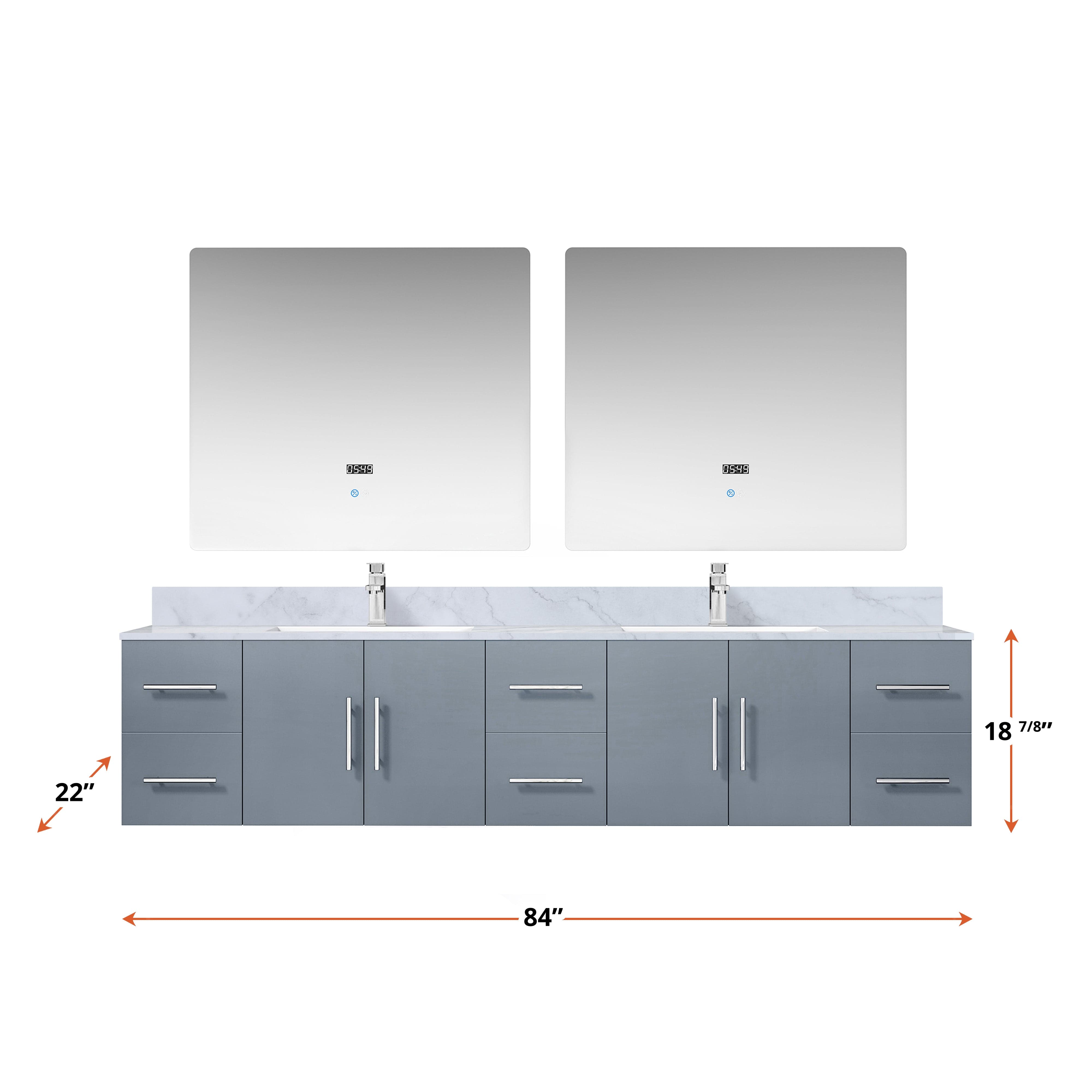 Geneva  84" x 22" Double Bath Vanity