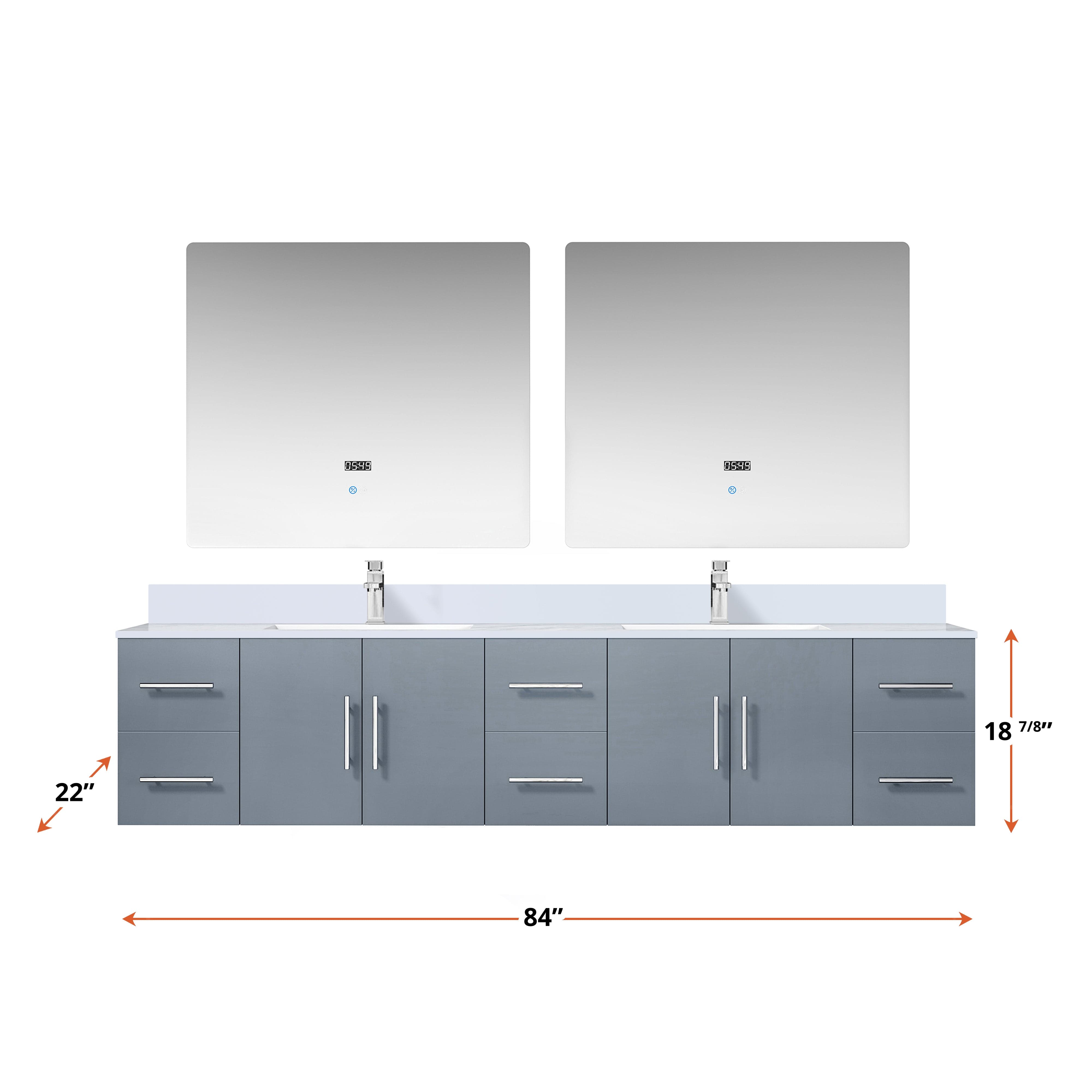 Geneva  84" x 22" Double Bath Vanity