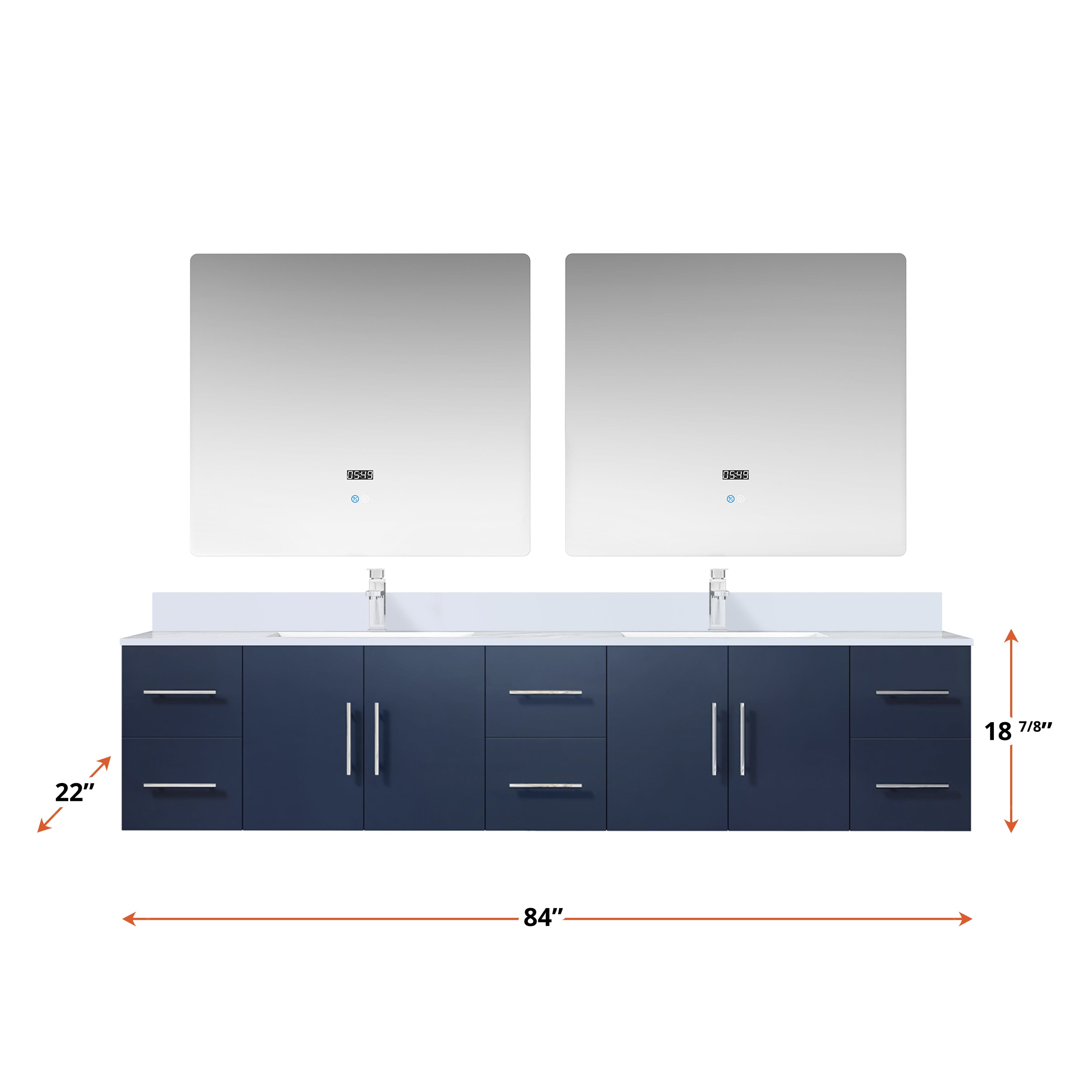 Geneva  84" x 22" Double Bath Vanity