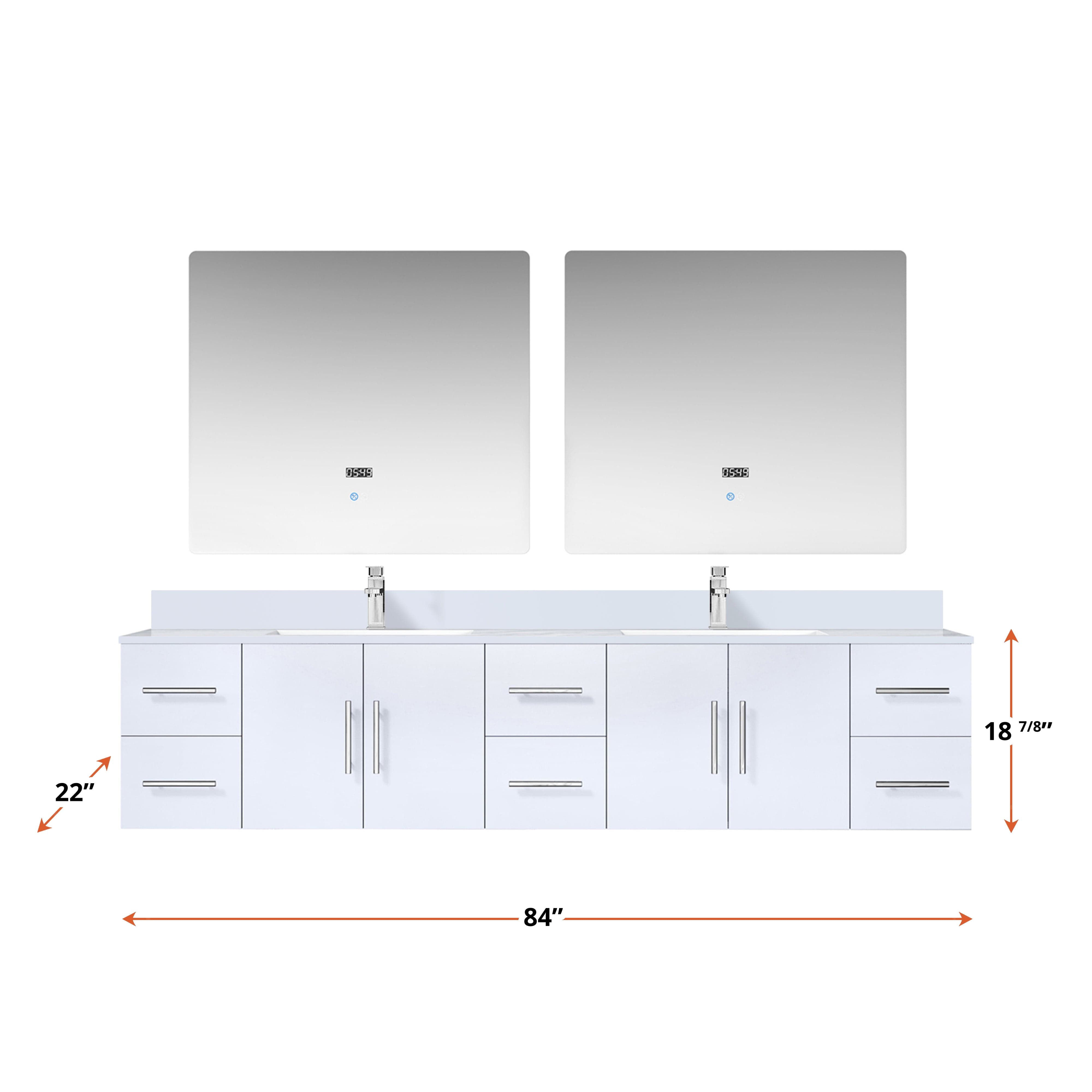 Geneva  84" x 22" Double Bath Vanity
