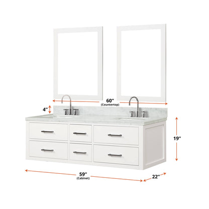 Castor 60" x 22"Double Bath Vanity