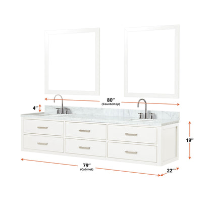 Castor 80" x 22" Double Bath Vanity