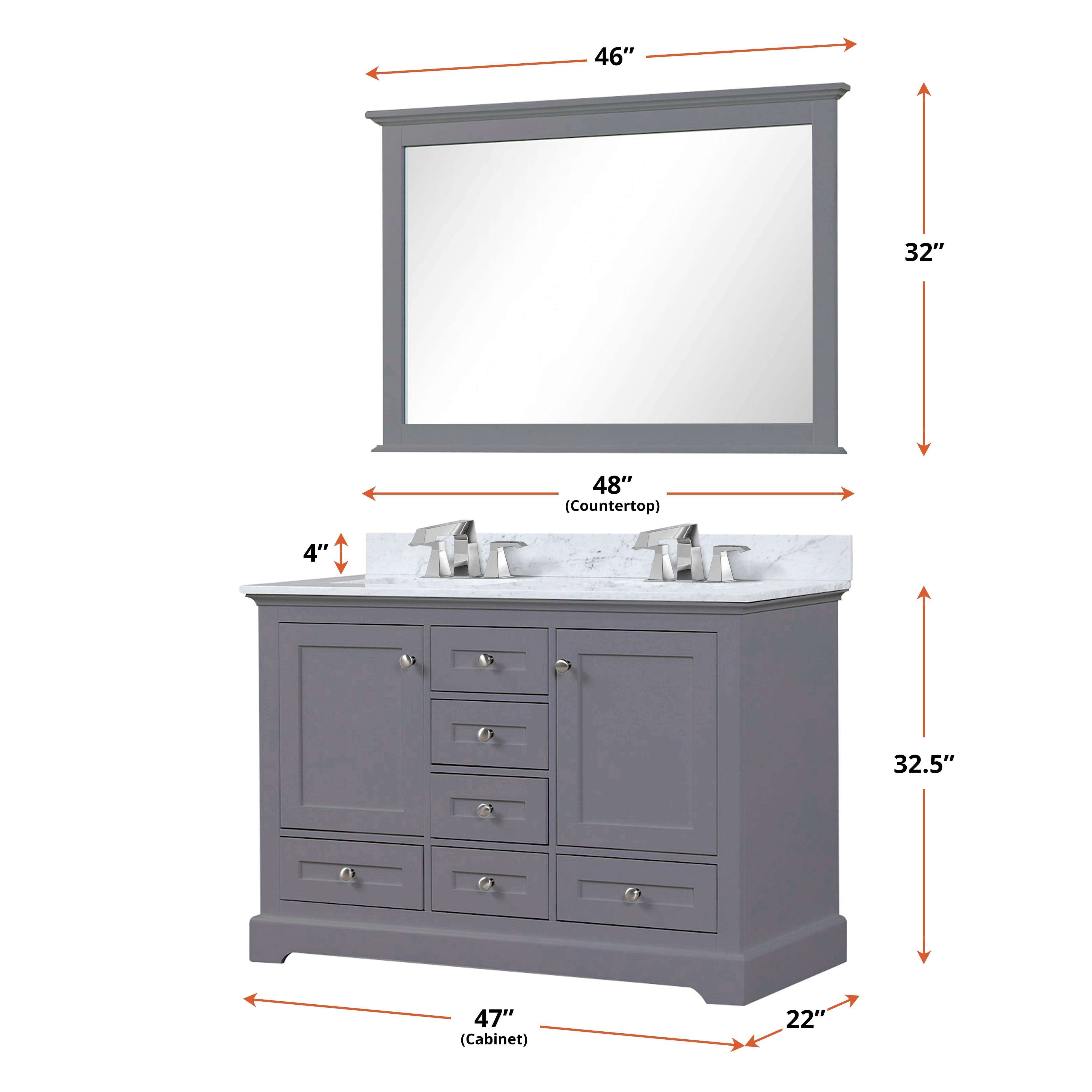 Dukes 48" x 22" Double Bath Vanity