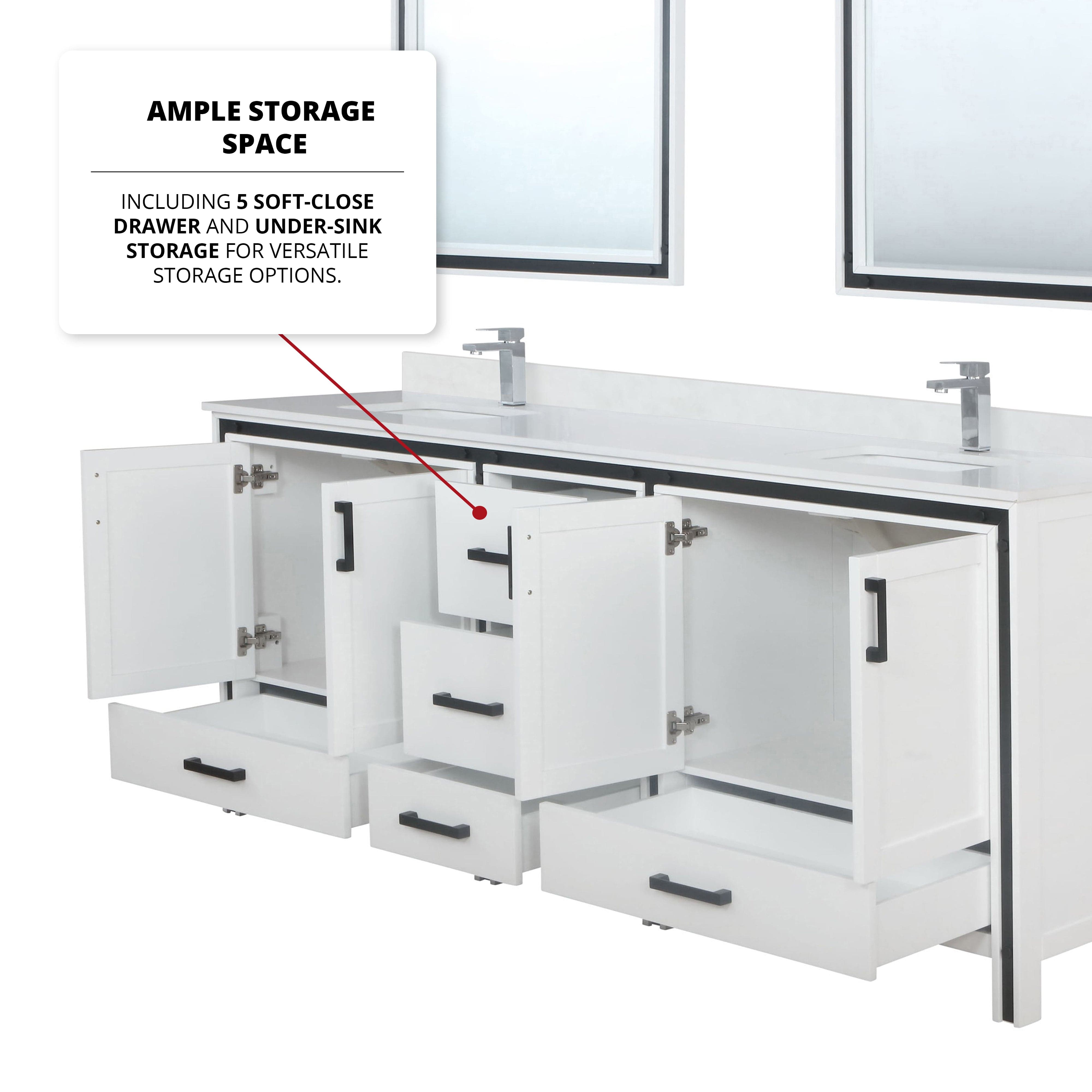 Ziva 84" x 22" Double Bath Vanity