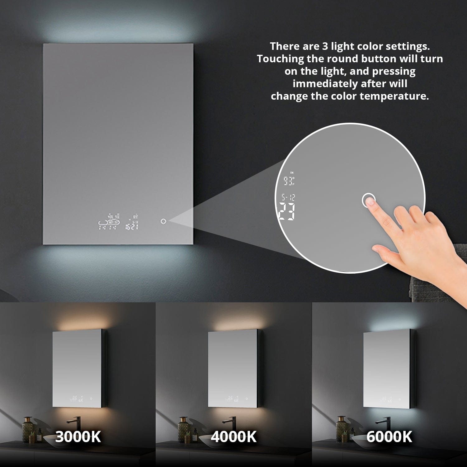 Savera LED Medicine Cabinet w/ Defogger