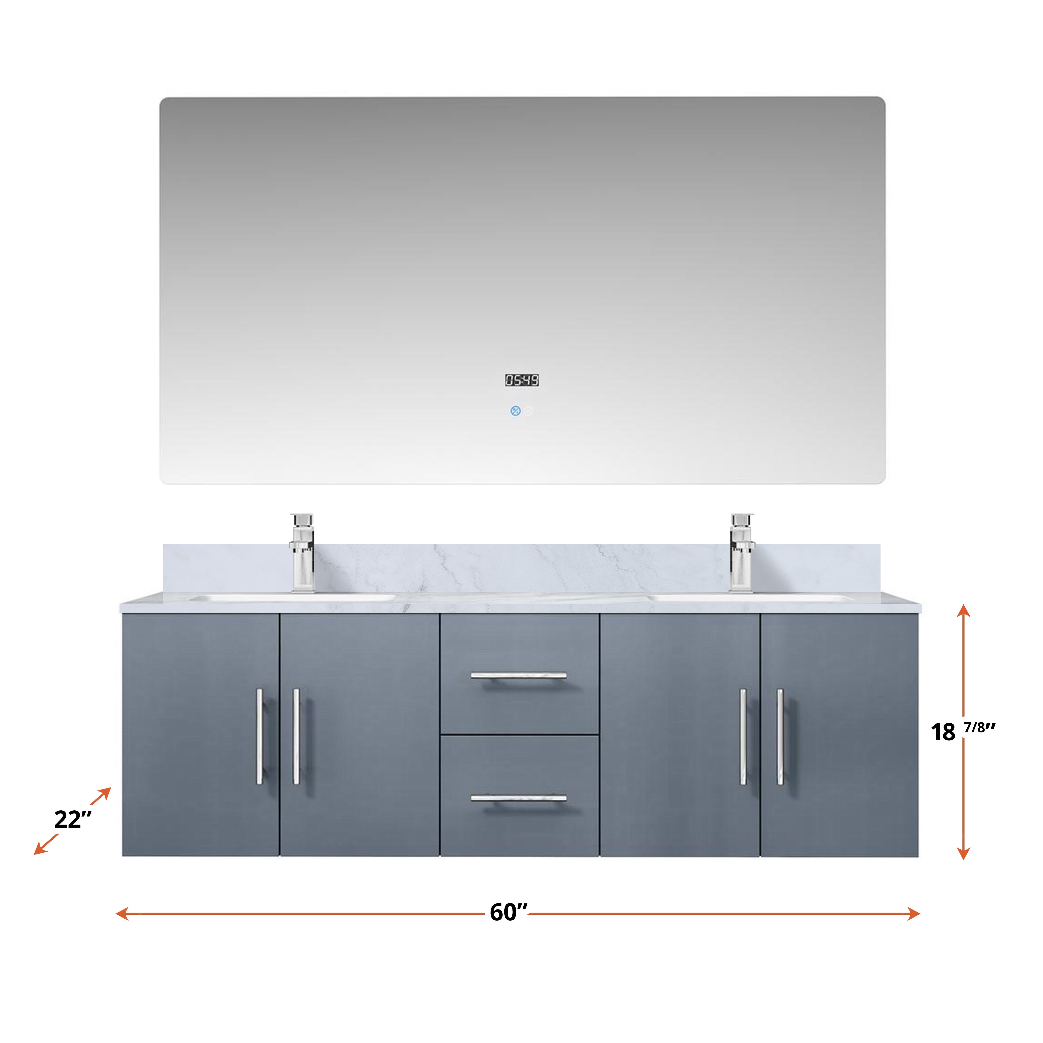 Geneva  60" x 22" Double Bath Vanity