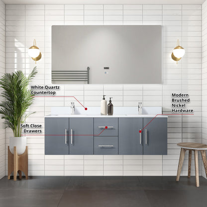 Geneva  60" x 22" Double Bath Vanity
