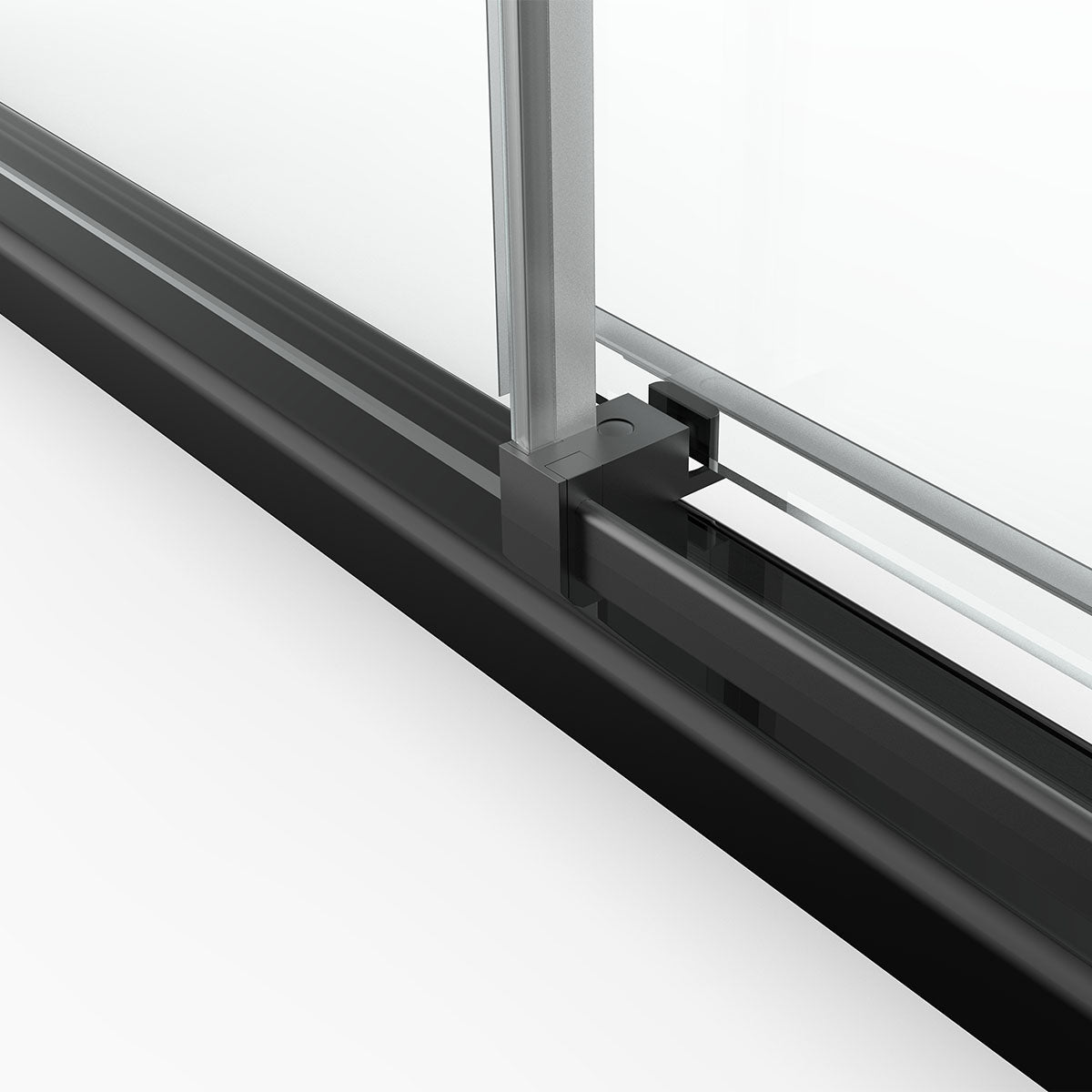 66" BH Series Frameless Single Sliding Shower Door (Matte Black)