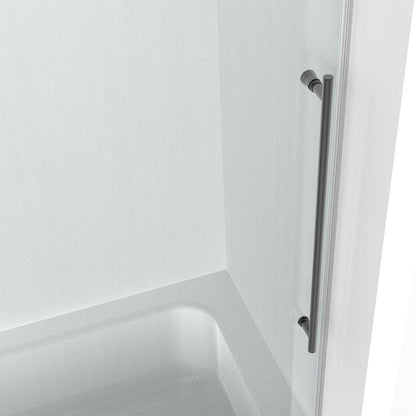 60"w x 76"h BH Series Frameless Single Sliding Shower Door (Matte Black)
