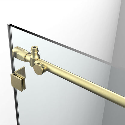 72" BH Series Frameless Single Sliding Shower Door (Brushed Gold)