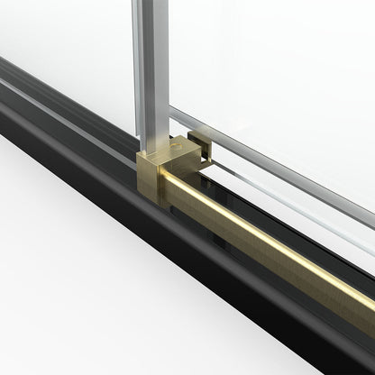 72" BH Series Frameless Single Sliding Shower Door (Brushed Gold)