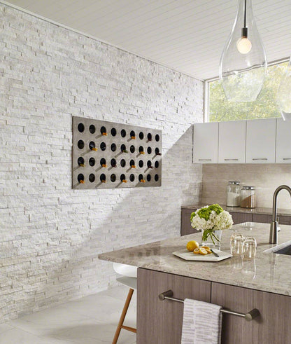 RockMount™ Stacked Stone Panels - Arctic White