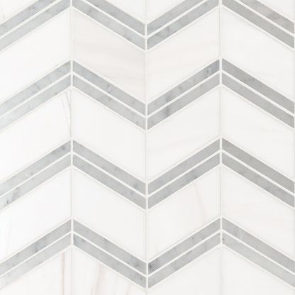 Bianco Dolomite Chevron Polished