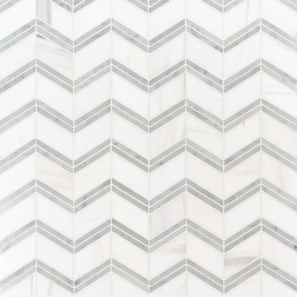 Bianco Dolomite Chevron Polished