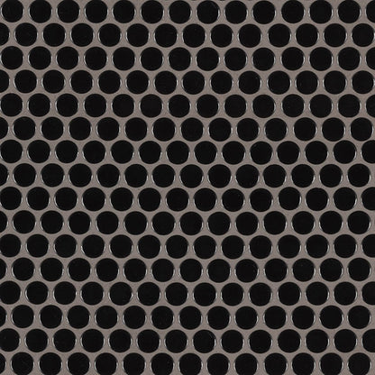 Black Glossy Penny Round Mosaic