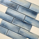 Blue Shimmer Glass Subway Tile