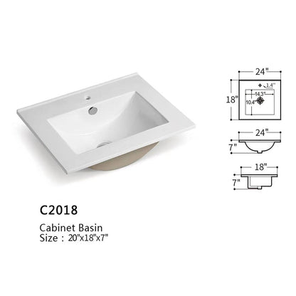 20" V9004 Vanity with Ceramic Sink (Charcoal Grey)