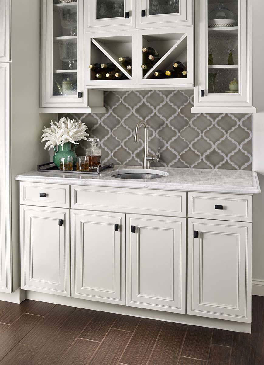 Dove Gray Arabesque Tile