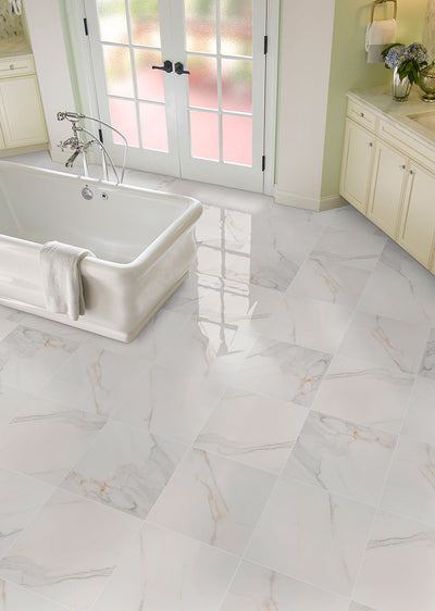 ADELLA VISO CALACATTA SATIN Floor or Wall Tile, Bullnose - Shop at Home Craft Studio | Call 