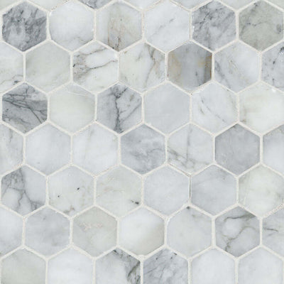 CALACATTA CRESSA HEX MOSAIC Mosaic, Floor or Wall Tile - Shop at Home Craft Studio | Call 