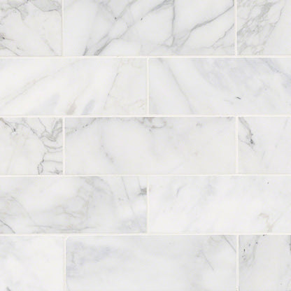 Calacatta Cressa Marble Subway Tile 4x12
