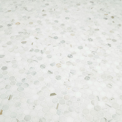 Calacatta Gold 1” Hexagon Mosaic Tile