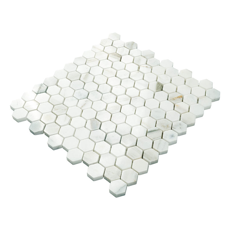 Calacatta Gold 1” Hexagon Mosaic Tile