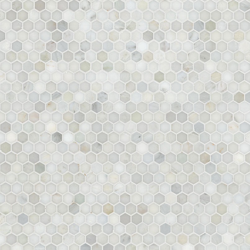 Calacatta Gold 1” Hexagon Mosaic Tile