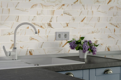 Calacatta Gold Matte Subway Tile 2x6