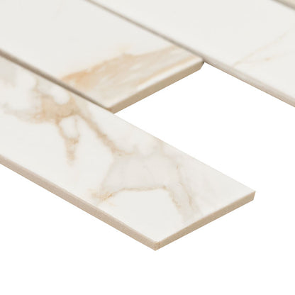 Calacatta Gold Matte Subway Tile 2x6