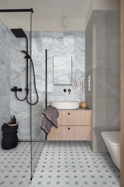 CAPRI BLUE VALENTINO FLUTO 12X24 HONED Floor or Wall Tile - Shop at Home Craft Studio | Call 