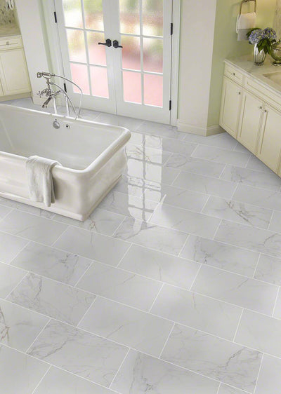 PIETRA CARRARA 12X24 POLISHED Floor or Wall Tile - Shop at Home Craft Studio | Call 