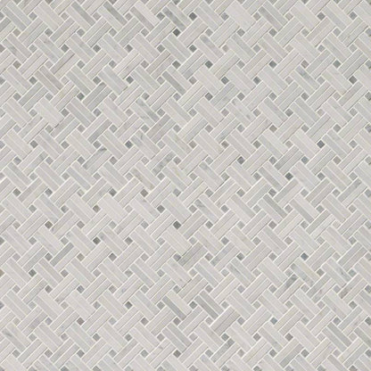 Carrara White Basketweave Pattern Polished