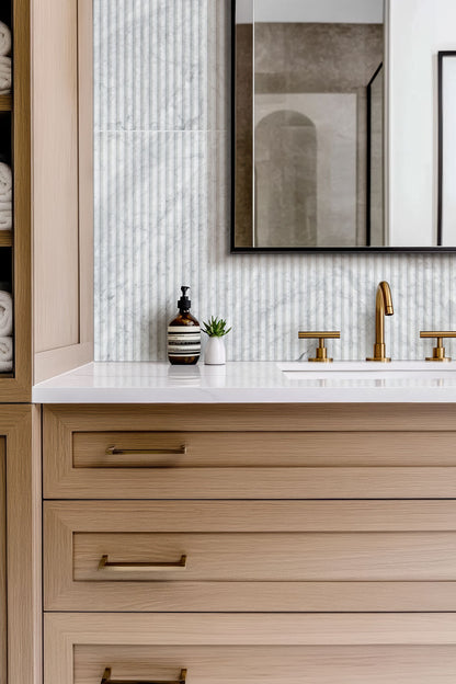 Carrara White Milano Ribbo 12x24 Honed