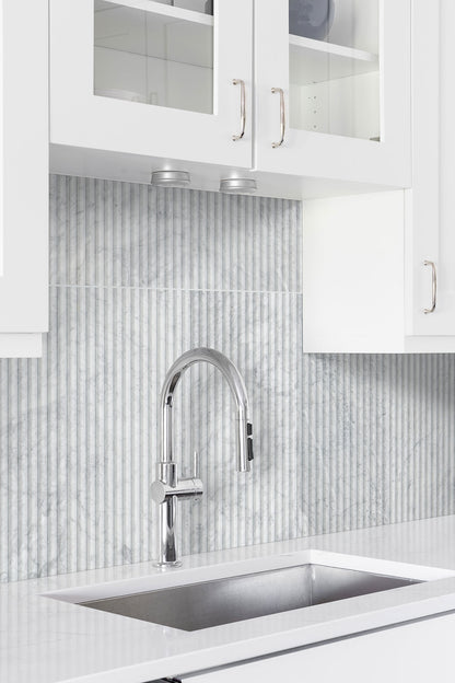 Carrara White Milano Ribbo 12x24 Honed