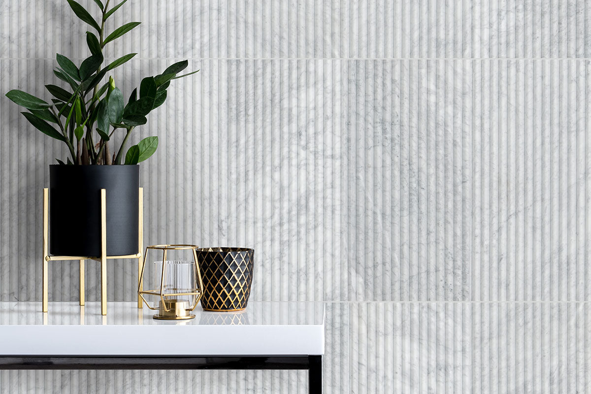 Carrara White Milano Ribbo 12x24 Honed