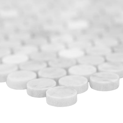 Carrara White Round Pattern Honed