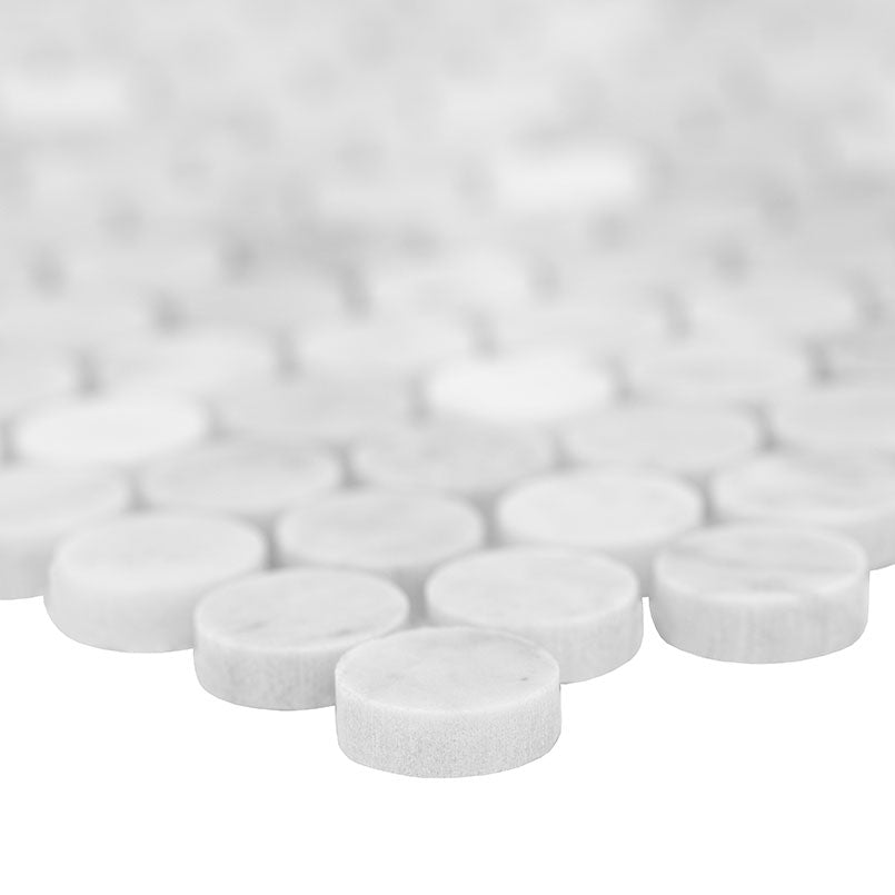 Carrara White Round Pattern Honed