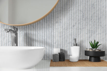 Carrara White Valentino Fluto 12x24 Honed