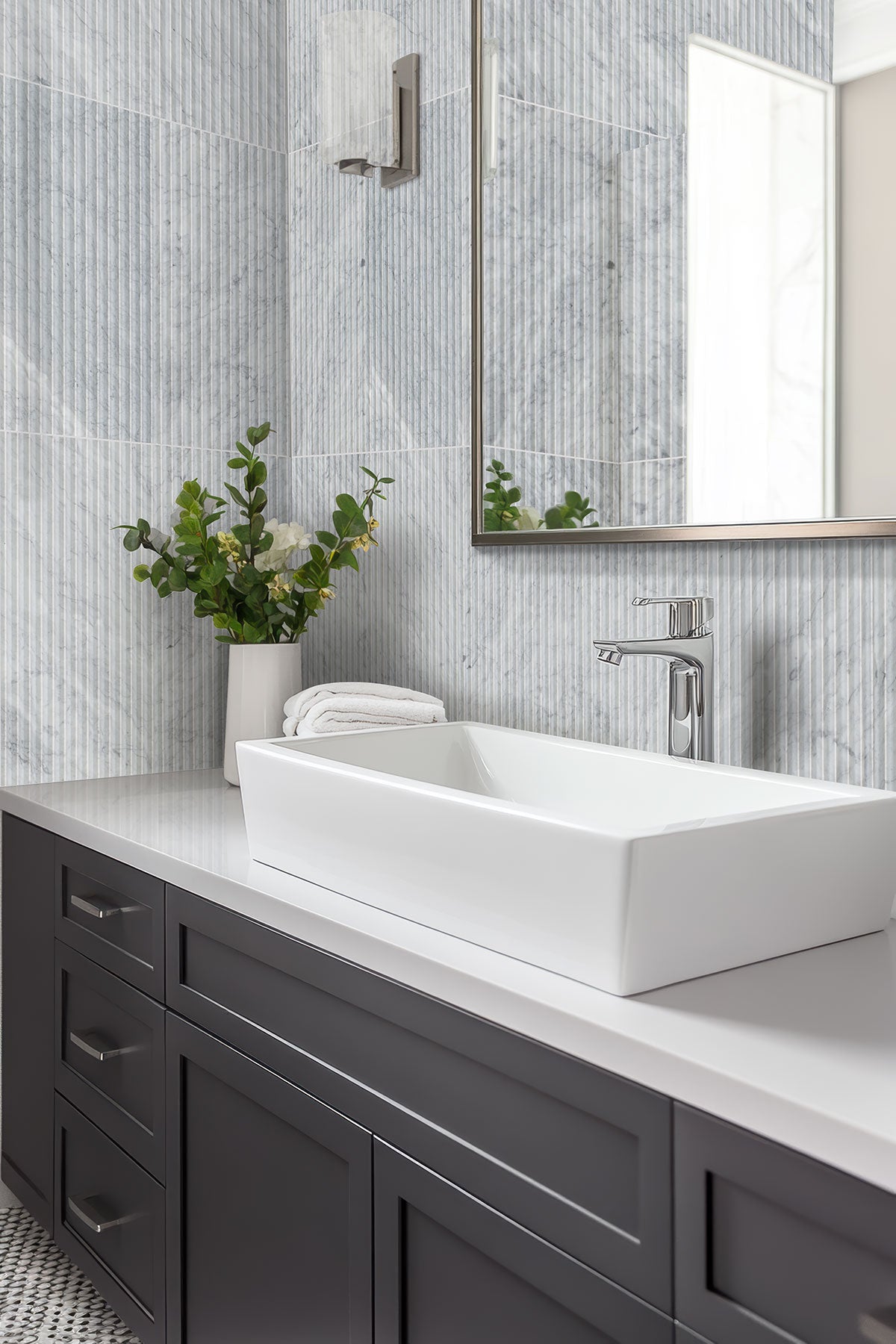 Carrara White Valentino Fluto 12x24 Honed