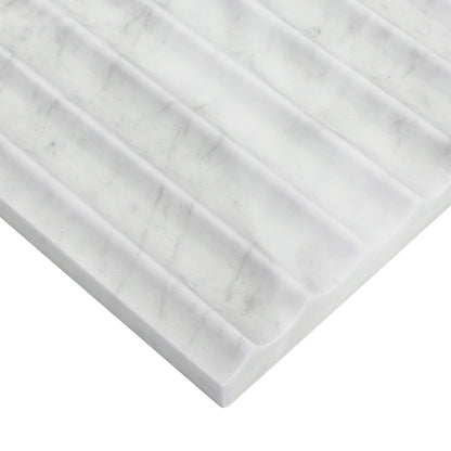 Carrara White Valentino Fluto 12x24 Honed