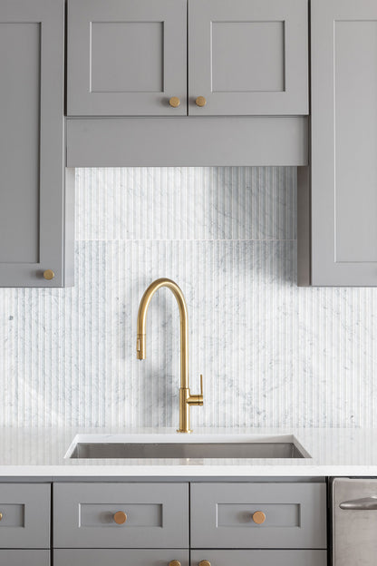 Carrara White Valentino Fluto 12x24 Honed