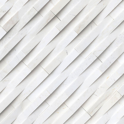 Cosmic White 3D Wave Stacked Stone Panels
