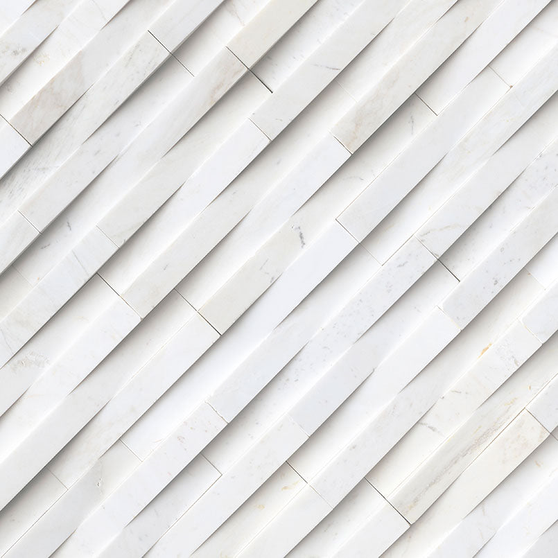 Cosmic White 3D Wave Stacked Stone Panels