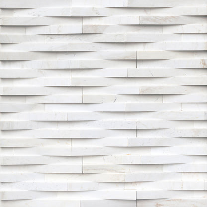 Cosmic White 3D Wave Stacked Stone Panels