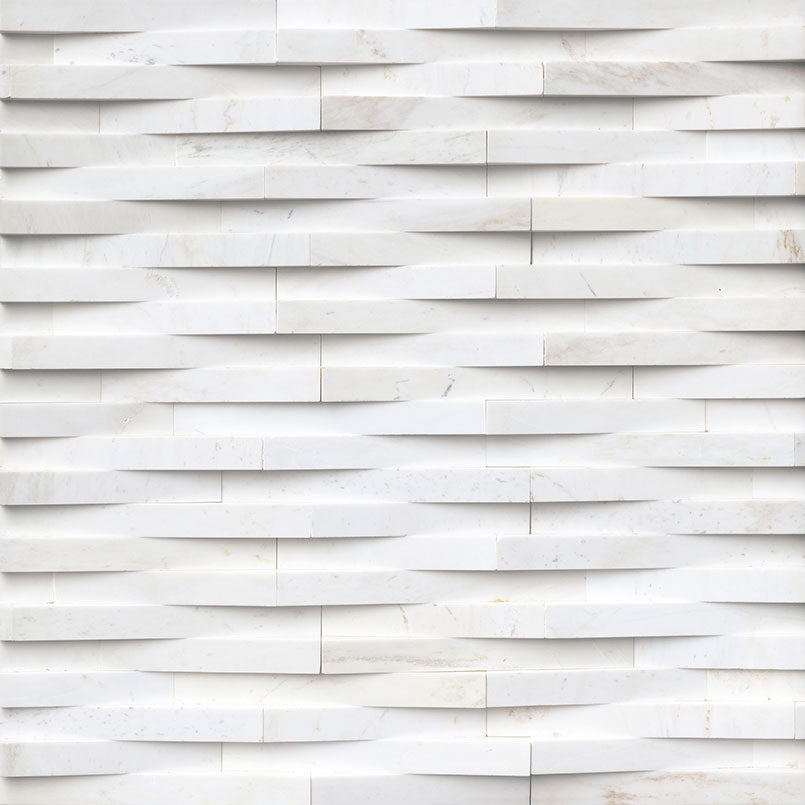 Cosmic White 3D Wave Stacked Stone Panels