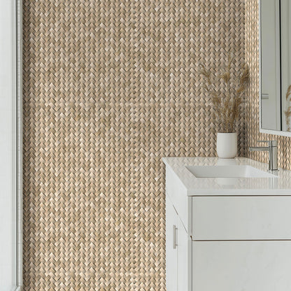 Crema Arched Herringbone Polished